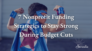 7 Ways Nonprofits Can Stay Strong When Funding Gets Cut, Image: Child flexing their biceps in a superhero costume.
